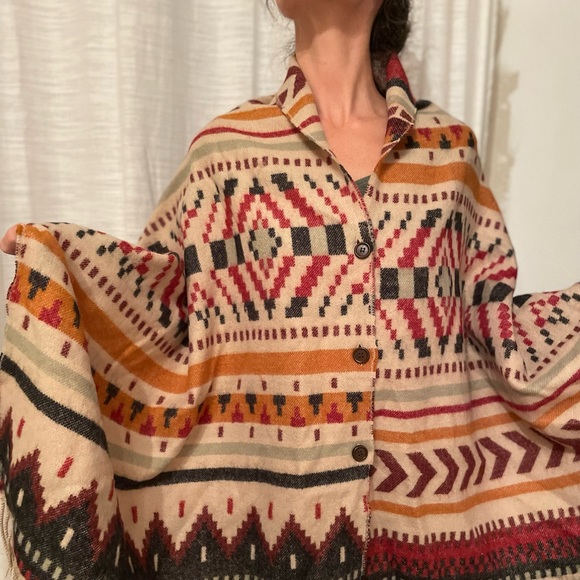 Vintage Native American design Tassel Shawl Scarf Wrap - Picture 5 of 8